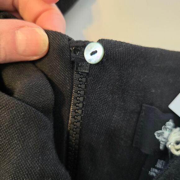 Just BEE Queen Luna One Shoulder Fringe Bandeau Crop Top Black Linen Blend L NWT - Picture 6 of 11